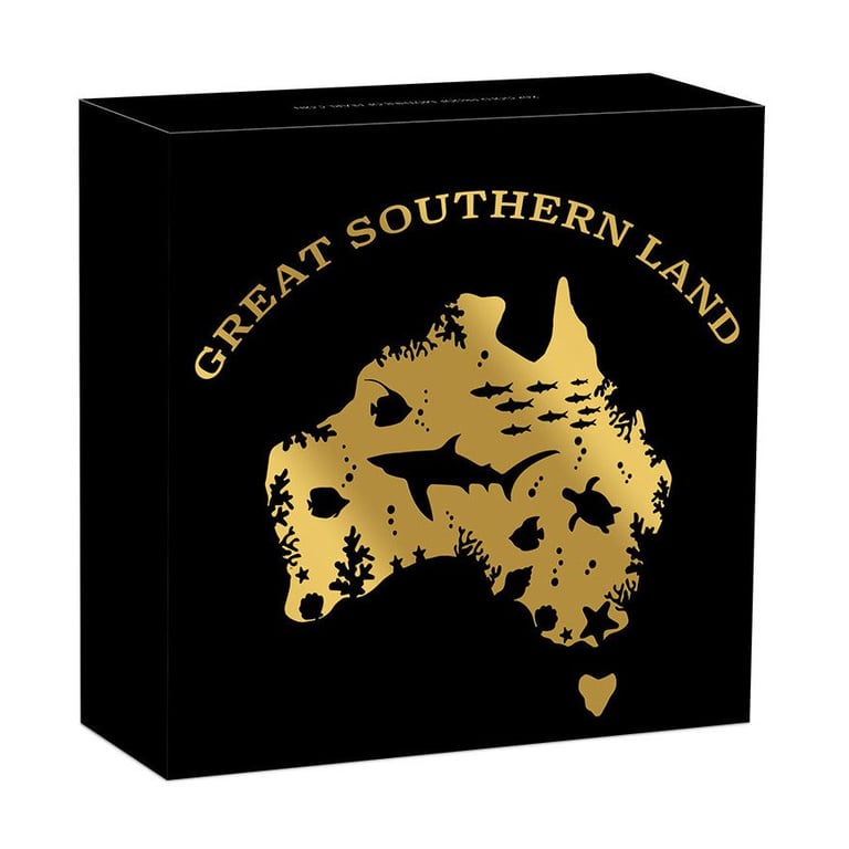 Original coin case of the Gold Great Southern Land 2 oz - Mother of Pearl PF