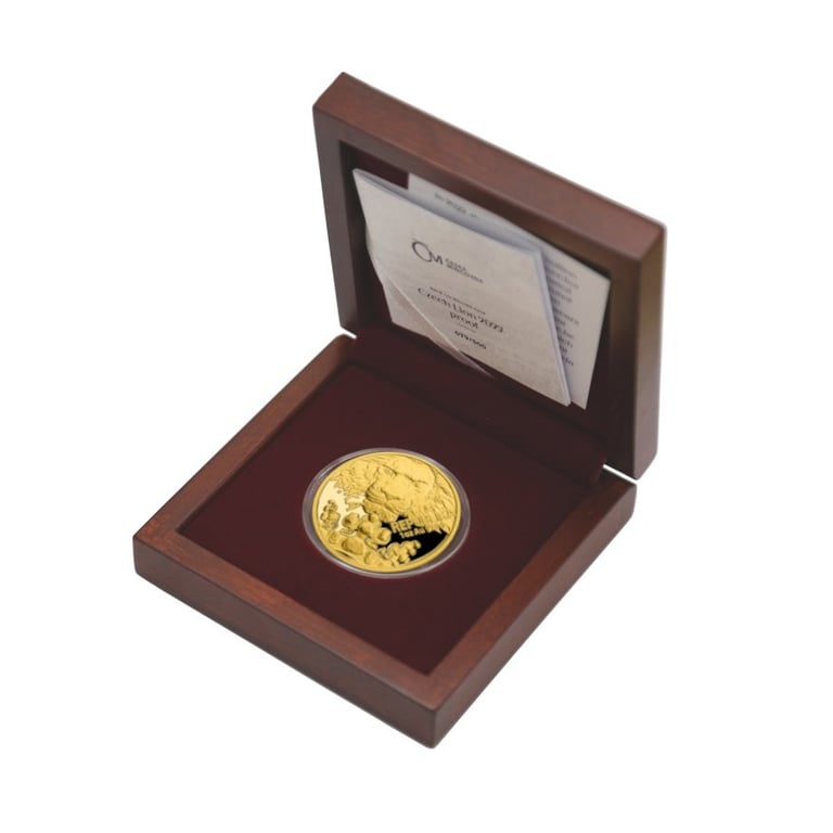 Gold Czech Lion 1 oz - PF - 2023 (incl. case and COA) in the original coin case