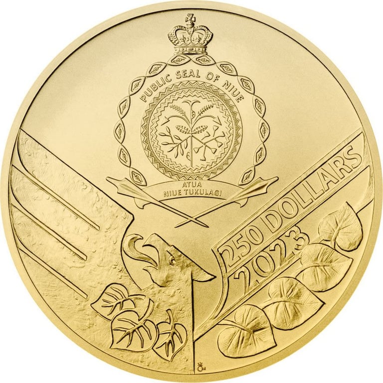 Back of the Gold Czech Lion 5 oz - 2023