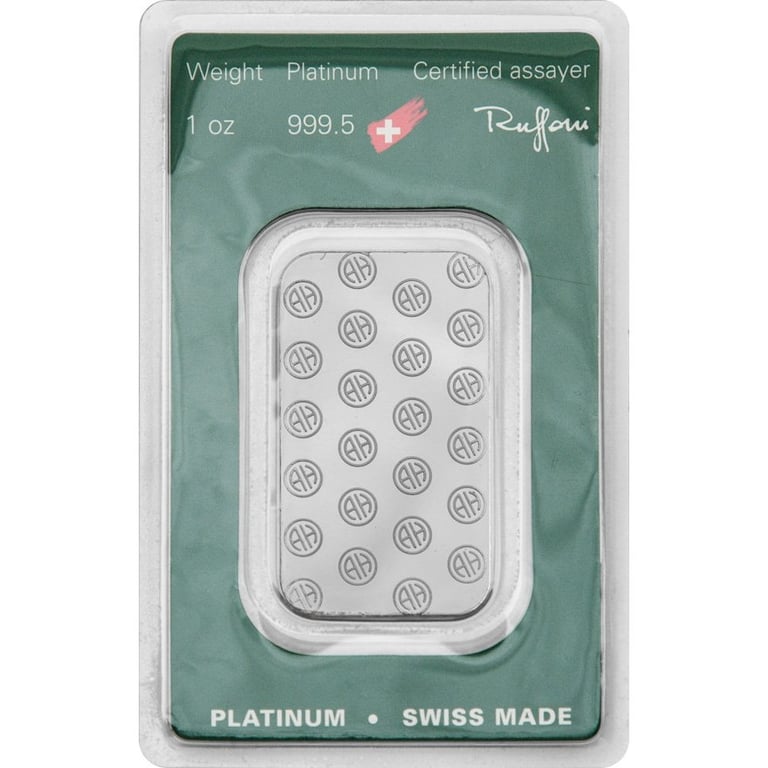 Back of the Platinumbar 1 oz - in the blister card