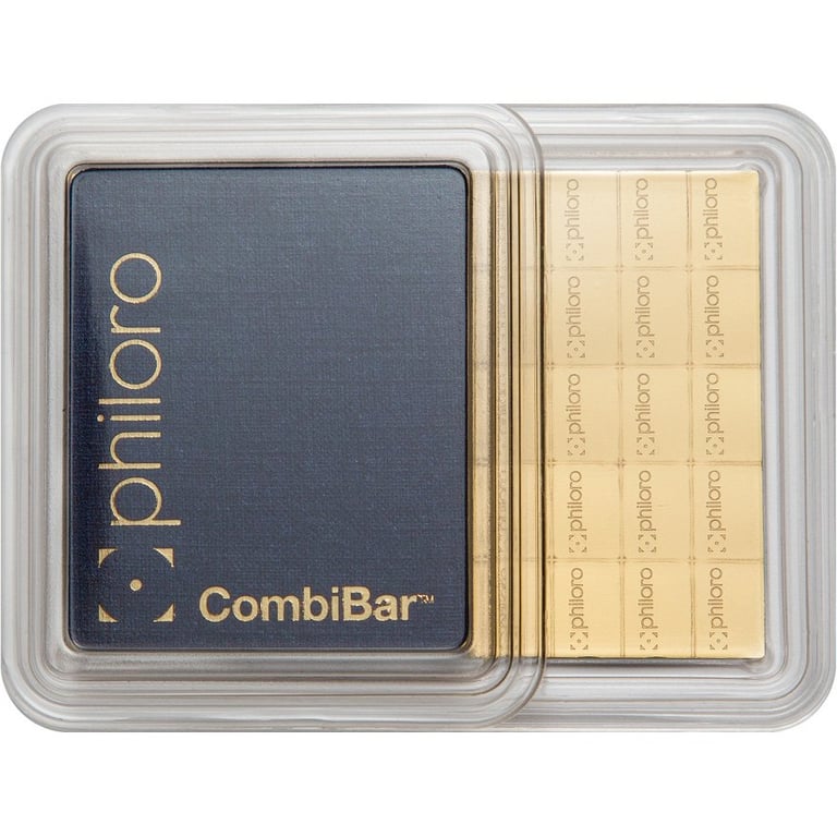 Front of the Gold CombiBar® 50 x 1 g - philoro