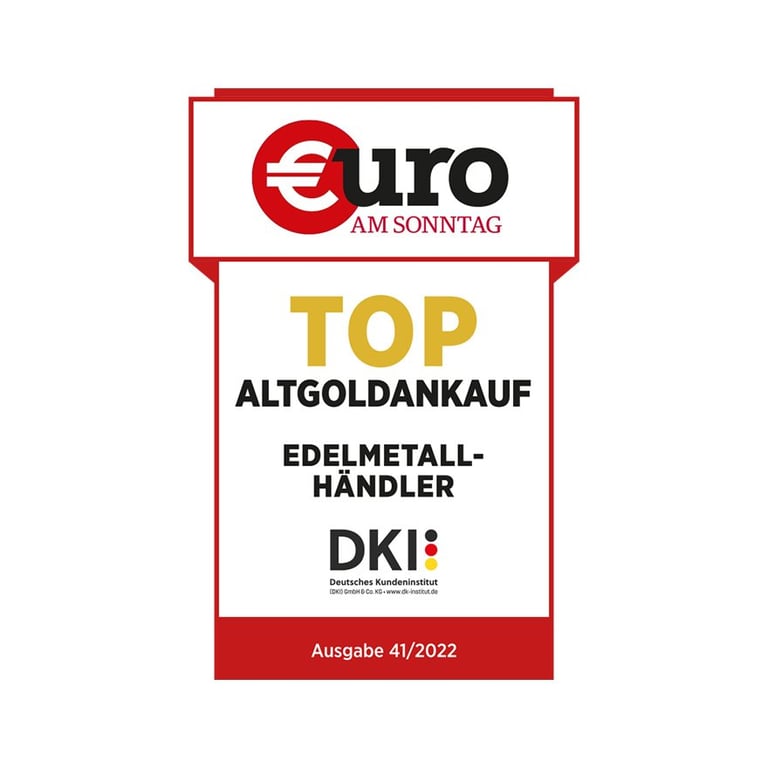 Seal of approval for “Top Scrap Gold Purchase” from Euro am Sonntag.