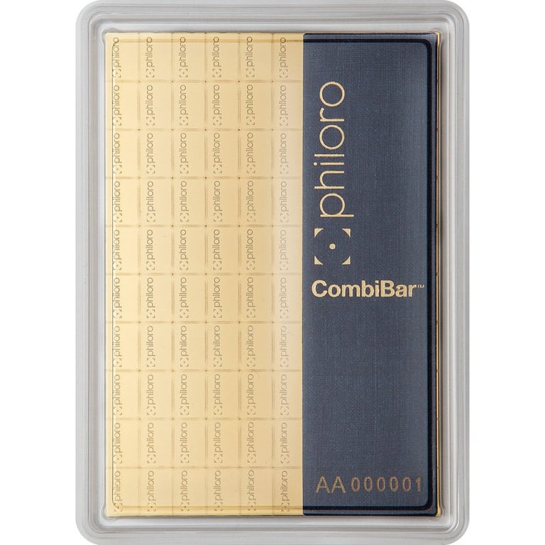Front of the Gold CombiBar® 100 x 1 g - philoro