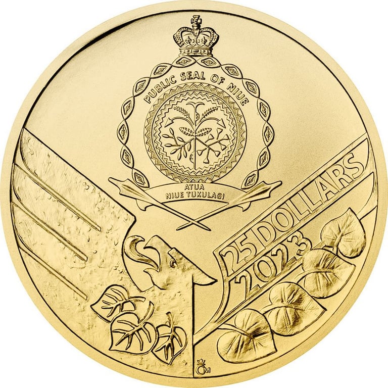 Back of the Gold Czech Lion 1/2 oz - 2023