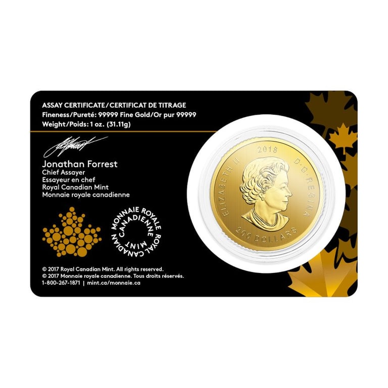 Gold Adler 1/1 - Call of the Wild Series 2018 in the original coin case