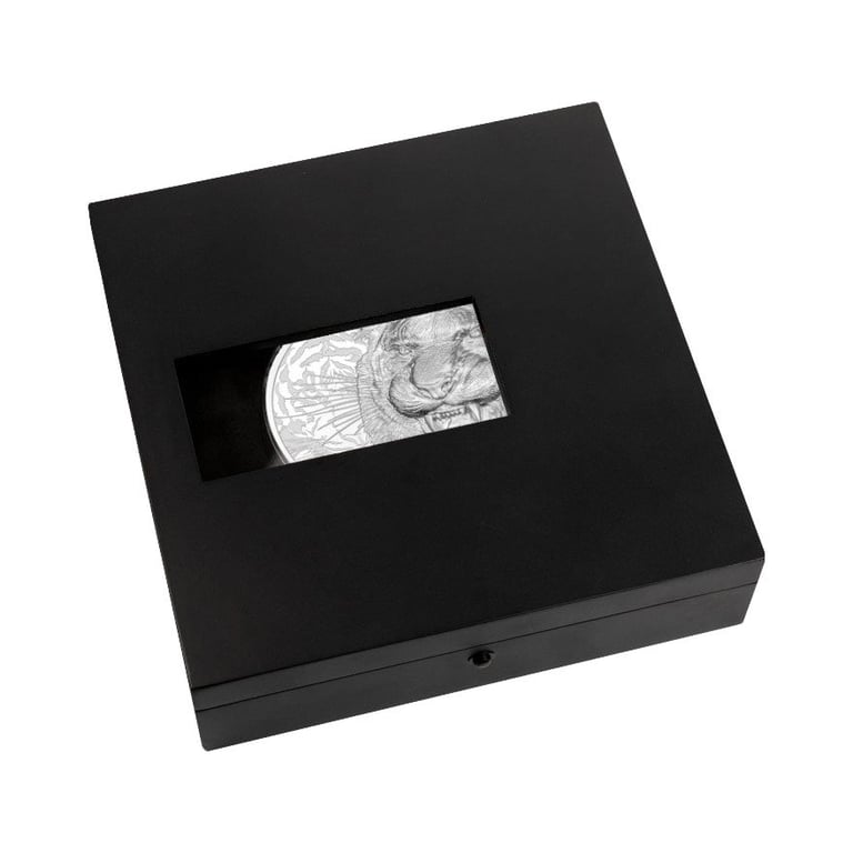 Silver King of the East - Tiger 1000 g PF - Ultra High Relief in the original coin case