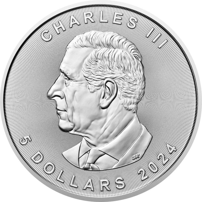 Back of the Silver Maple Leaf 1 oz - 2024