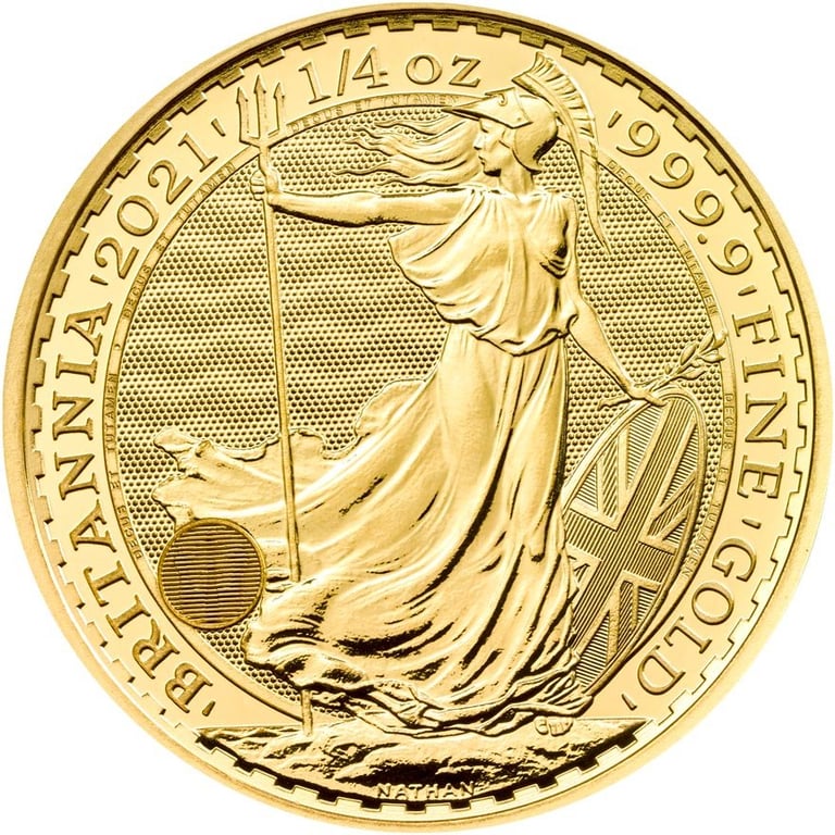 Front of the Gold Britannia 1/4 oz