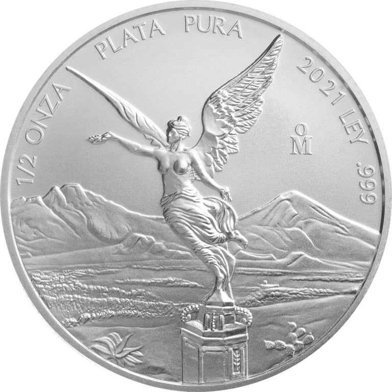 Front of the Silver Mexico Libertad 1/2 oz