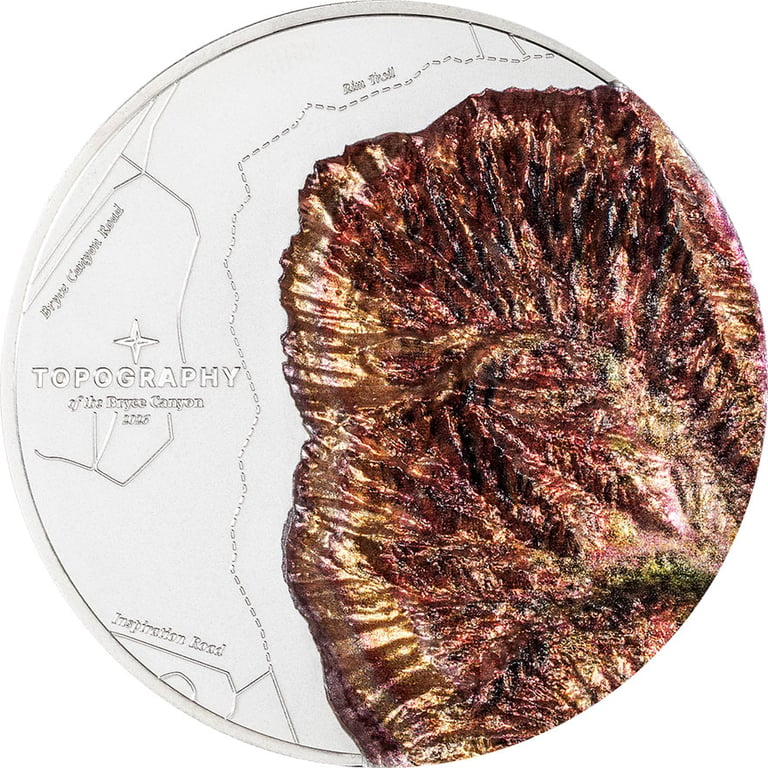 Front of Silver Topography Bryce Canyon 5 oz PF - Ultra High Relief 2026
