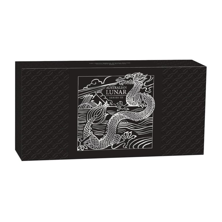 Silver Lunar III 3 Coin Set Dragon PF - 2024