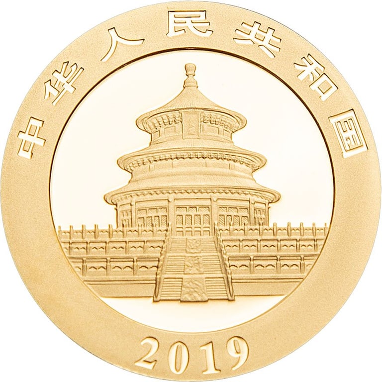 Back of the Gold China Panda 150 g PF - 2019