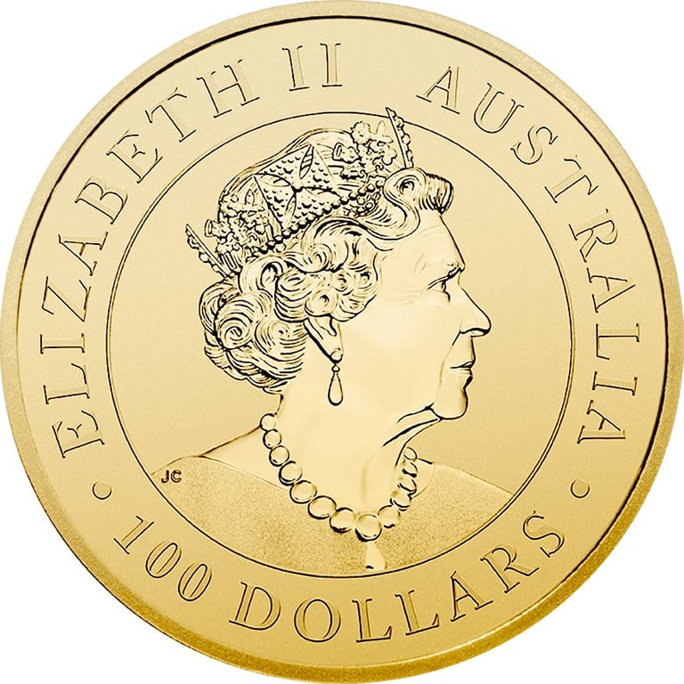 Back of the Gold Australian Nugget 1 oz - Hand of Faith 2020