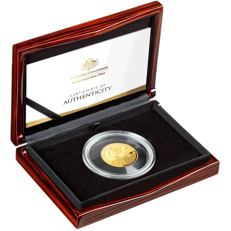 Gold 50th Anniversary of the Moon Landing 1 oz Proof domed coin - RAM 2019 in the original coin case