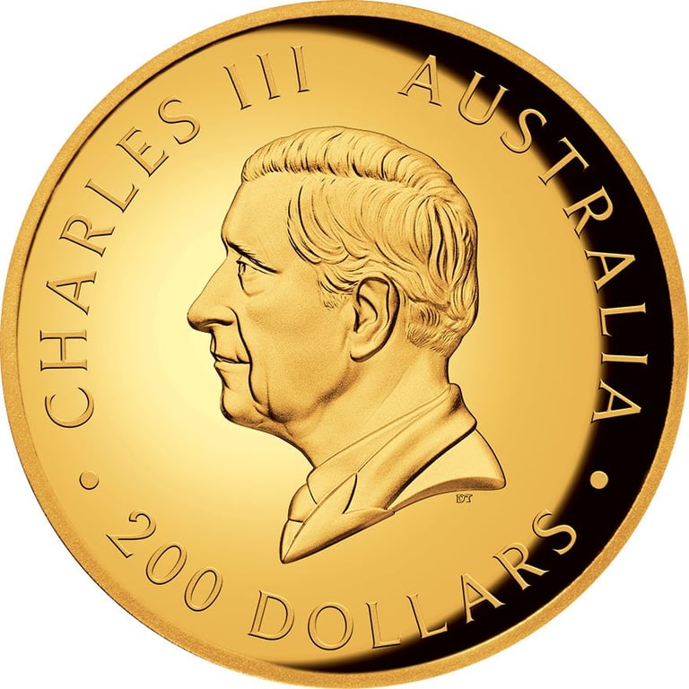 Back of the Gold Kookaburra 2 oz Proof - High Relief 2025 
