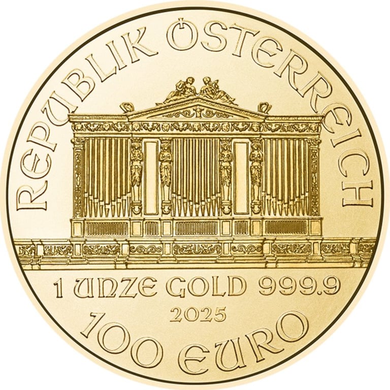 Back of the Gold Philharmonic 1 oz - 2025