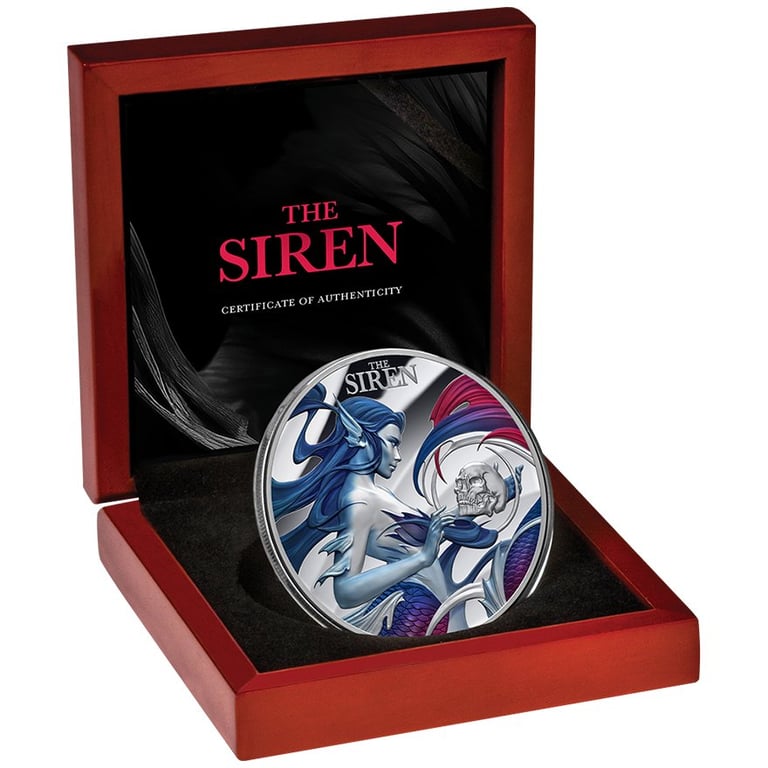 Silver Mythical Creatures - The Siren 2 oz PF - 2023 in the original coin case