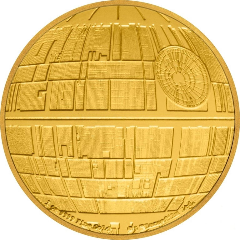 Front of the Gold STAR WARS 1oz - Death Star - PF 2020
