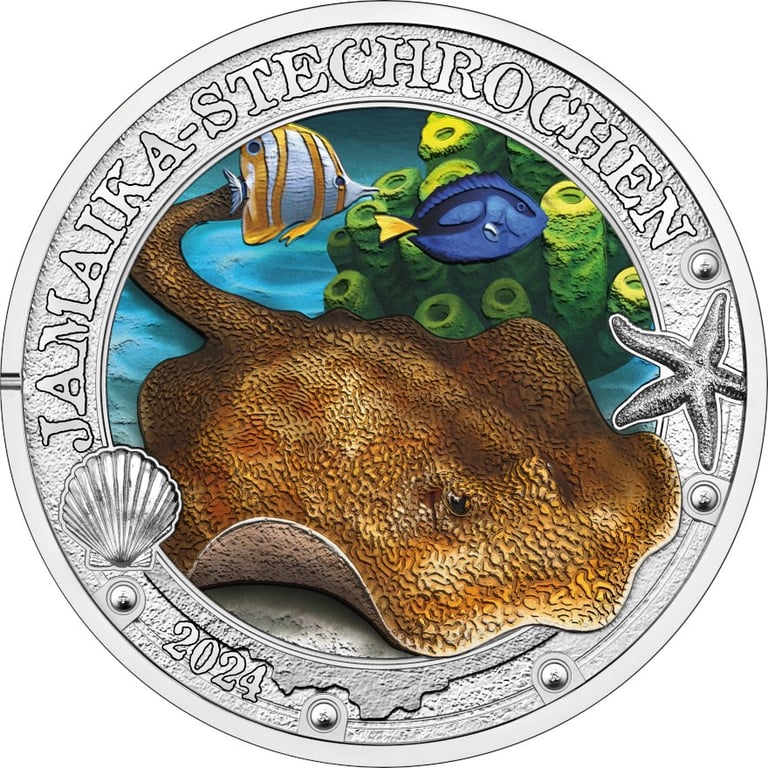 Front of the CuNi Luminous marine worlds “Jamaika - Stechrochen” 3 EUR UN - 2024