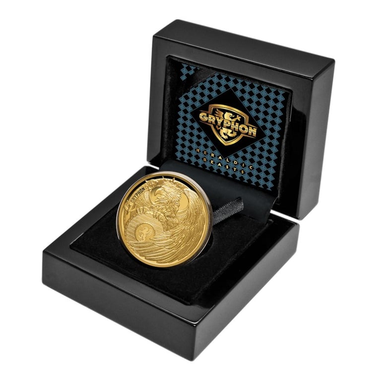 Gold Gryphon 1 oz PF - Heraldic Beasts 2024 in the original coin case