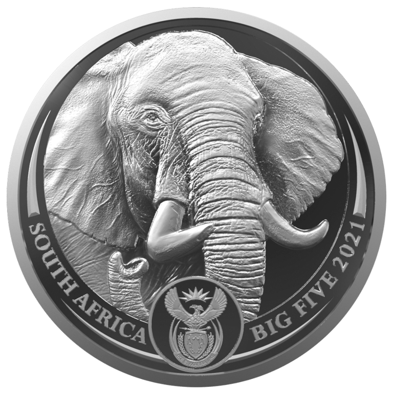Front of the Silver Elephant 1 oz - Big Five Series II - 2021
