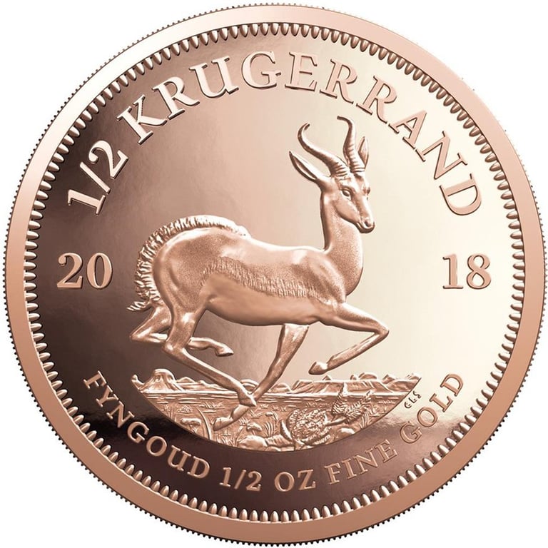 Front of the Gold Krugerrand 1/2 oz PF - 2018