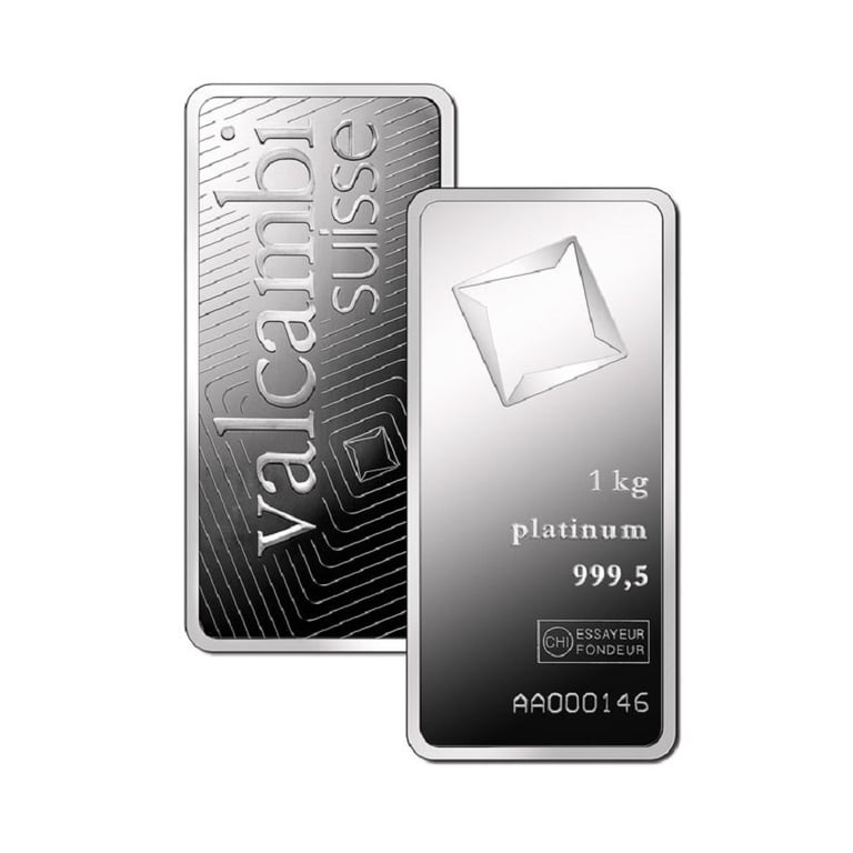 Front of the Platinum bar 1000 g 