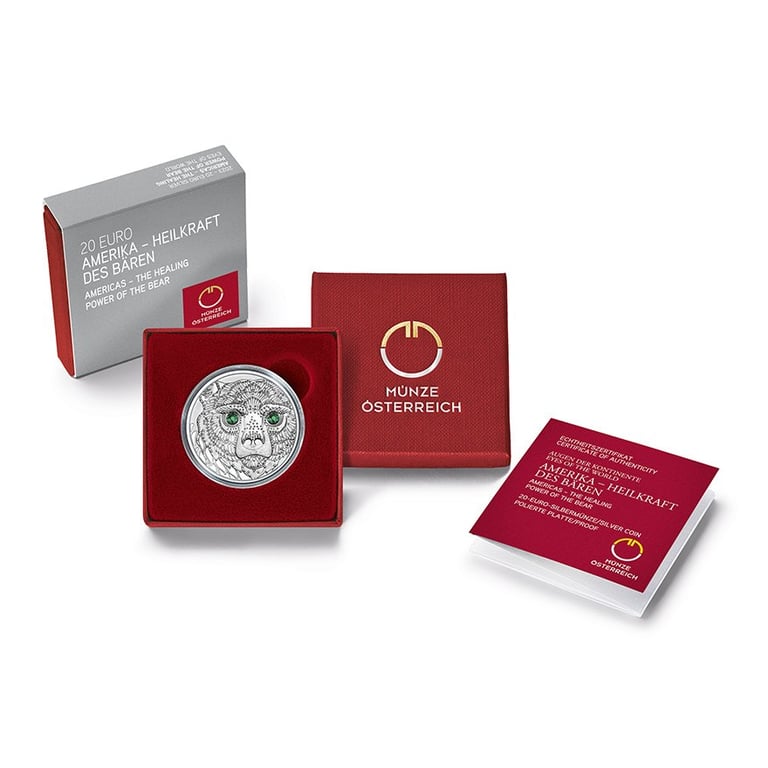 Silver Eyes of the Continents - Bear PF - 2023 in the original coin case