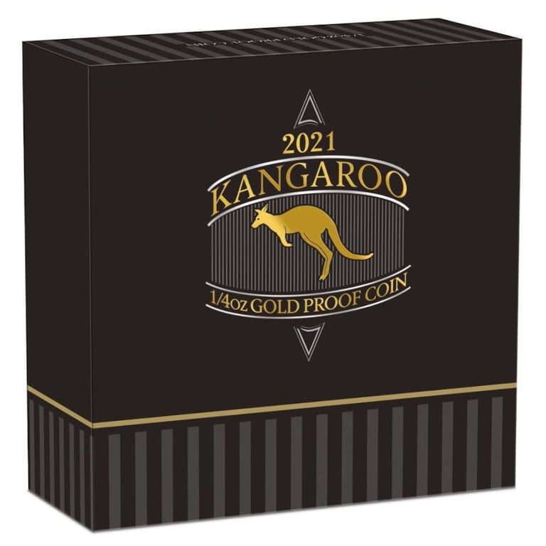 Original coin case of the Gold Kangaroo 1/4 oz PF - 2021