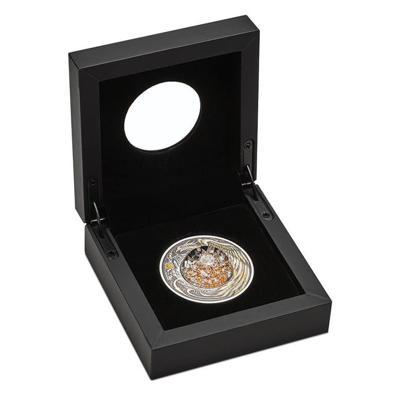 Silver Alicanto 2 oz - Antique Finish 2024 in the original coin case