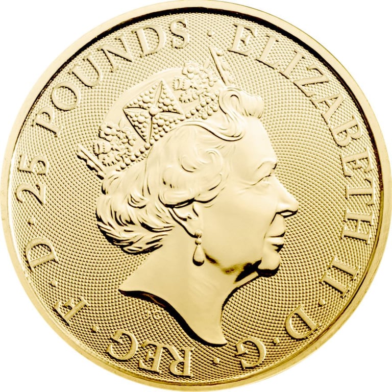 Back of the Gold The Queen's Beasts 1/4 oz - Yale of Beaufort