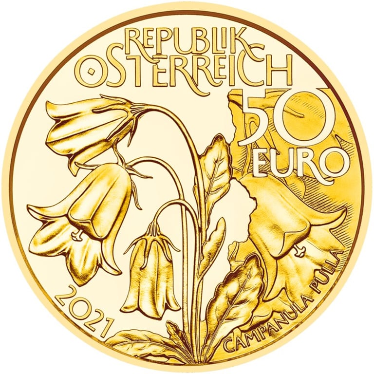 Front of the Gold Natural Treasure Alps - In the Deepest Forest 50 EUR AUT PF - 2021