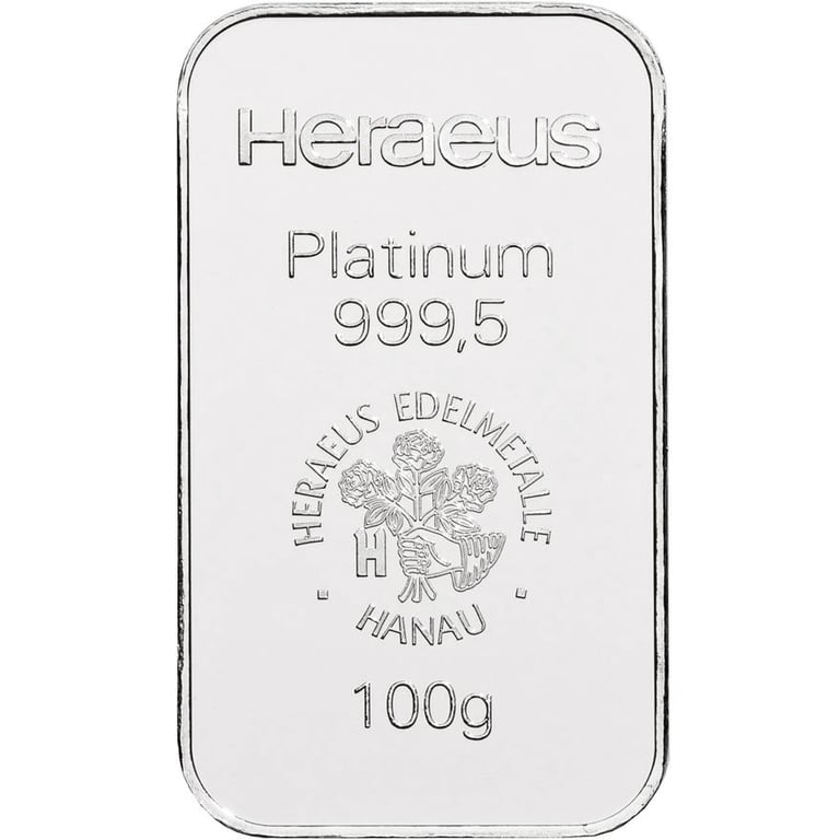 Front of the Platinum bar 100 g
