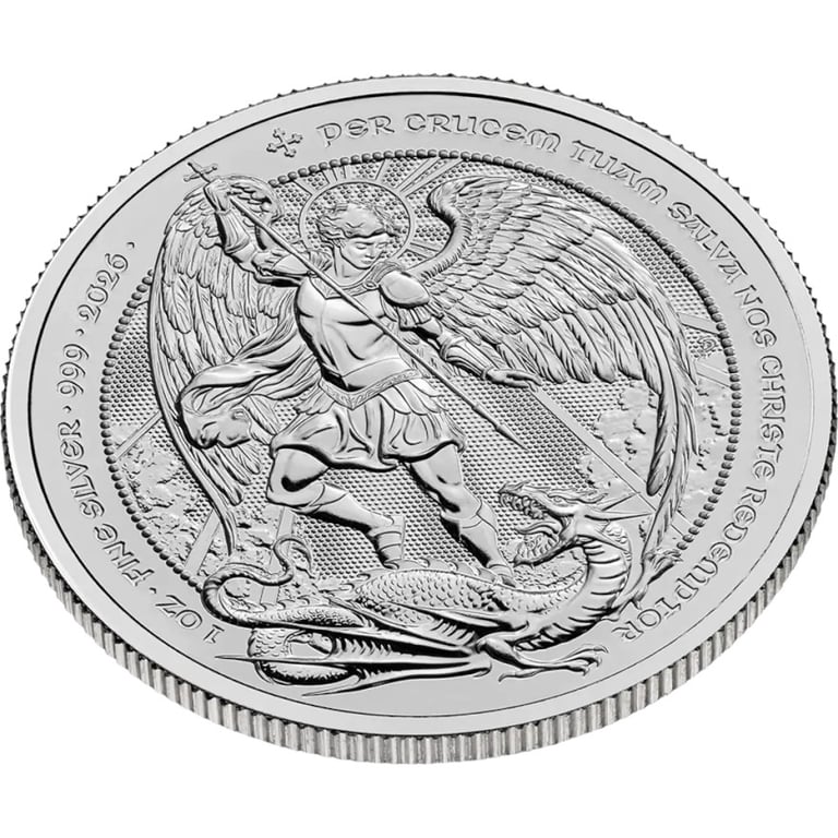 Side view of Silver The Angel 1 oz - 2026