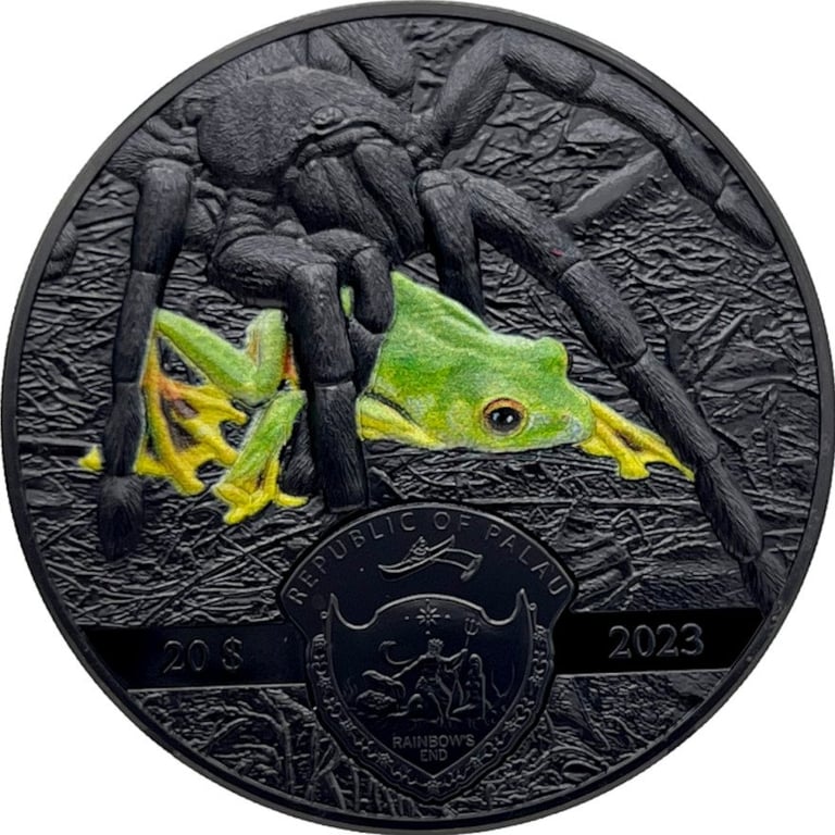 Back of the Silver Dark Nature - Tarantula 3 oz Black Proof CLOCK - 2023
