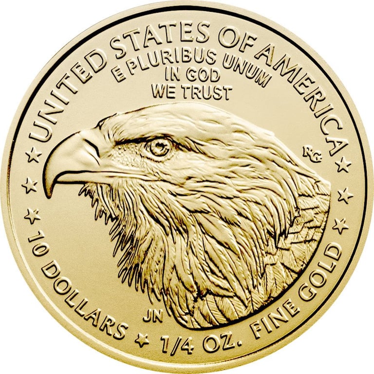 Front of the Gold American Eagle 1/4 oz
