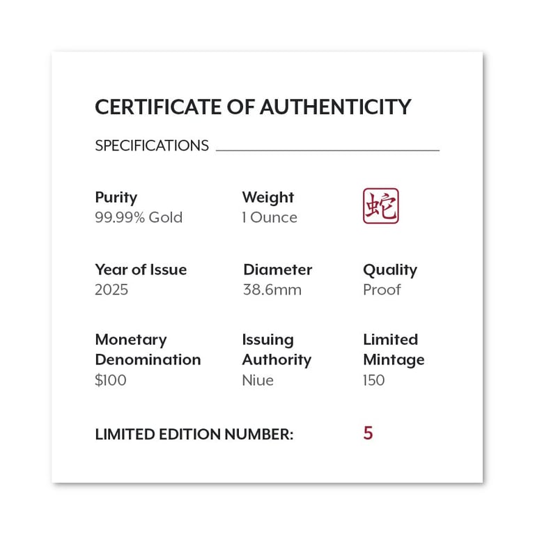 Certificate of authenticity