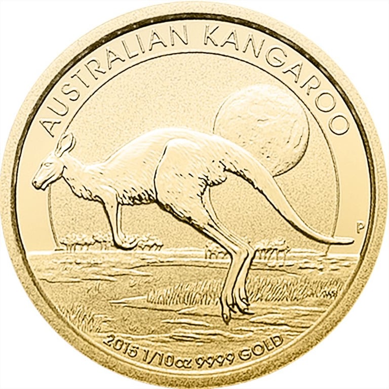 Front of the Gold Kangaroo 1/10 oz