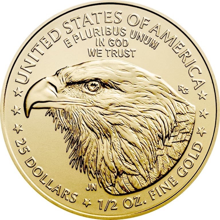 Front of the Gold American Eagle 1/2 oz