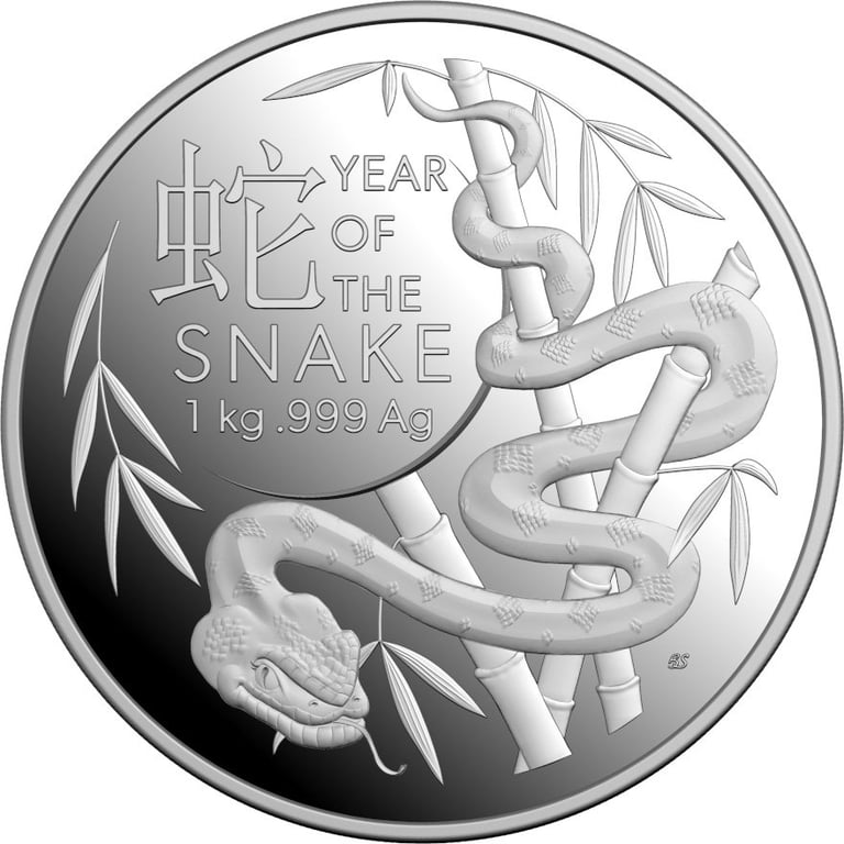 Front of Silver Lunar Snake 1000 g PF - RAM 2025