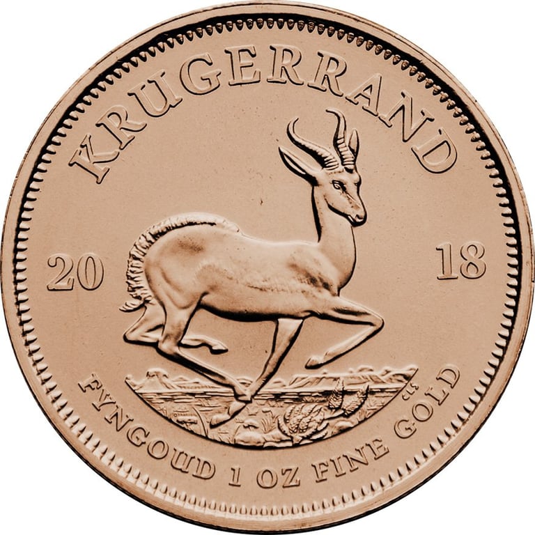 Back of the Gold Krugerrand 1 oz - 2018