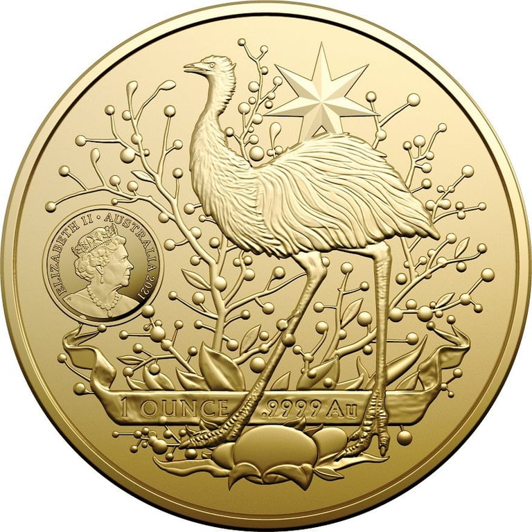 Back of the Gold Australia´s Coat of Arms 1 oz - 2021