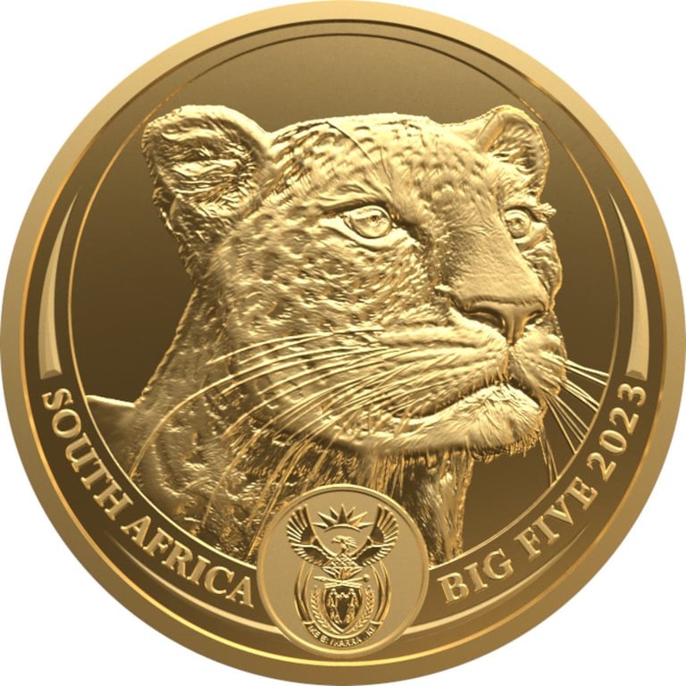 Front of the Gold Leopard 1/4 oz PF - Big Five Series II - 2023