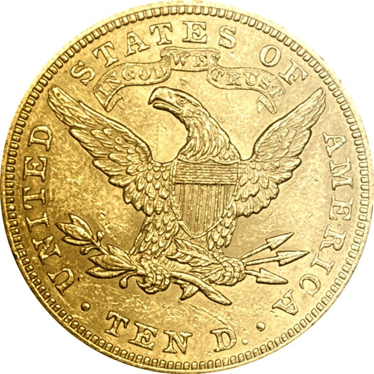 Front of the Liberty Head 10 Dollars - various years