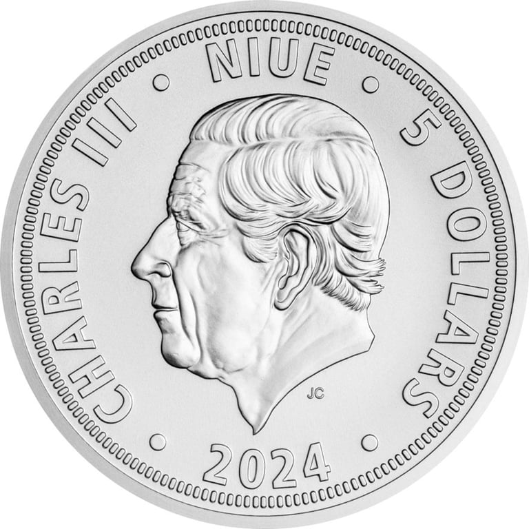 Back of the Silver Czech Lion 2 oz - in blister 2024