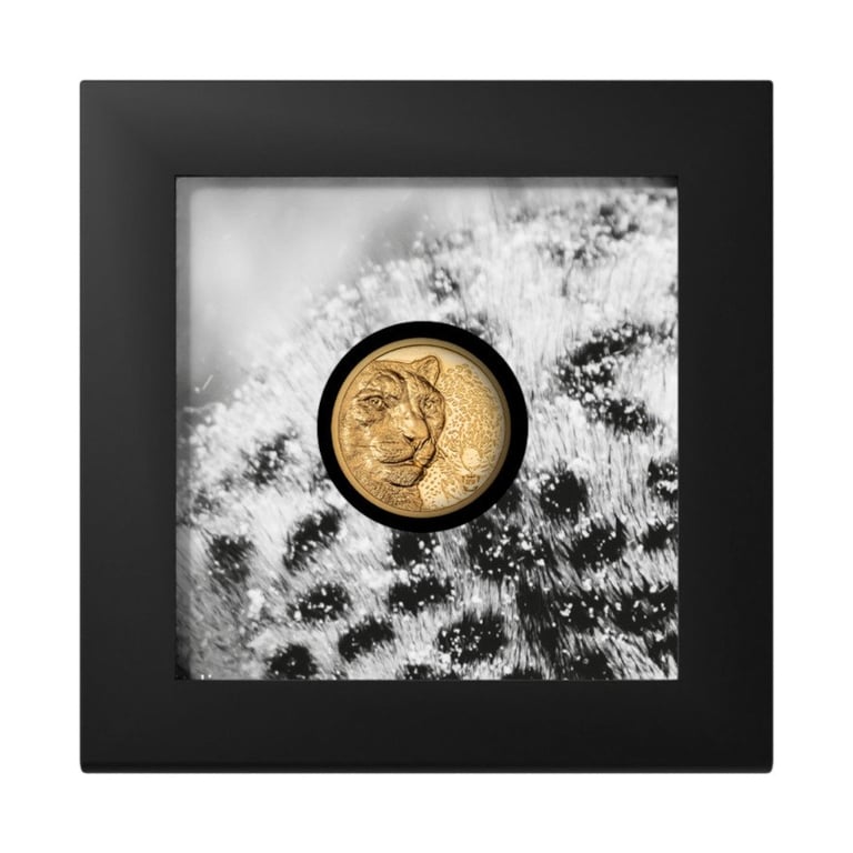 Gold Snow Leopard 1/10 oz PF - High Relief 2024 in the original coin case