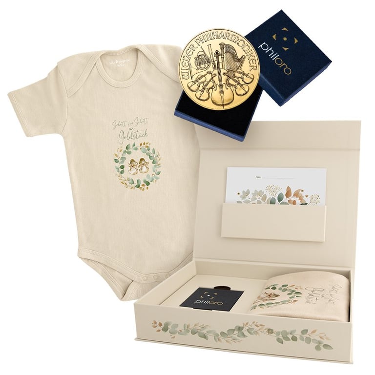 Little Treasure Gift Box with 1/25 oz Gold Philharmonic