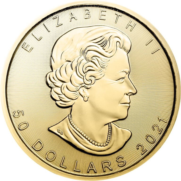 Back of the Gold Maple Leaf 1/1 oz