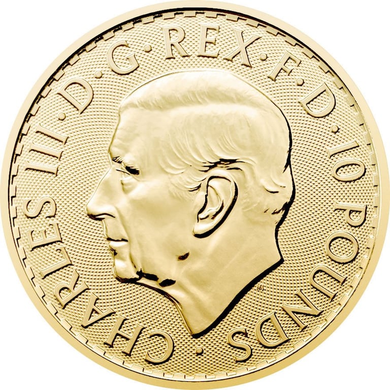 Back of the Gold Britannia 1/10 oz - 2026
