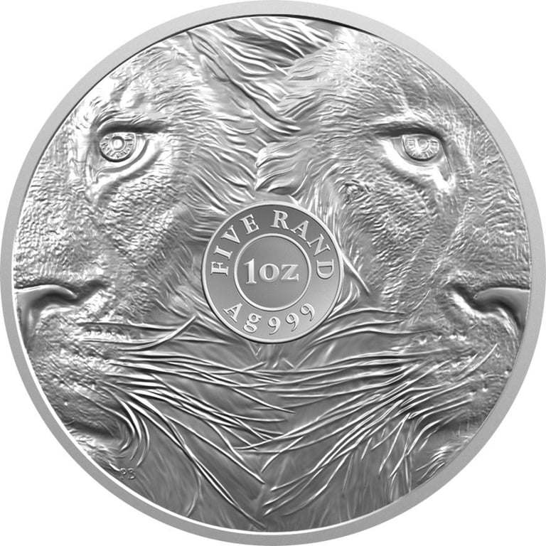 Back of the Silver Lion 1 oz - Big Five Series III - 2025